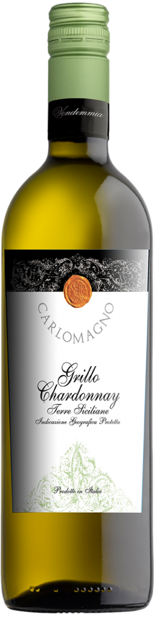 Carlomagno Grillo-Chardonnay Sicilia IGT 2023 wit 75cl